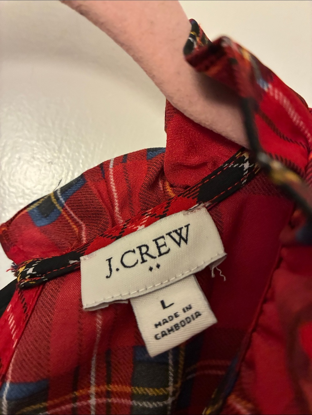 J. Crew Red Plaid Ruffle-Neck Tank - Picture 2 of 5